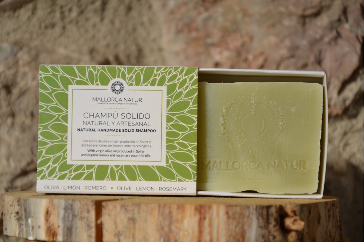 Natural Solid Olive , Lemon and Rosemary Shampoo - Jabón de Mallorca